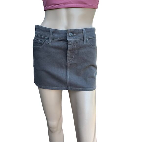 New Citizens Of Humanity Women Waxed Gray Jean Denim Micro Mini Skirt Size 30 - Picture 1 of 11
